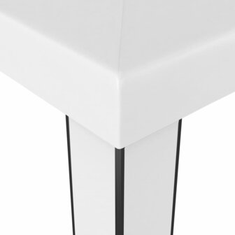Prieel met dubbel dak en LED-lichtslinger 3x3 m wit 5