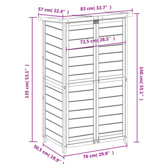 Tuinschuur 83x57x140 cm massief grenenhout mokkakleurig 8