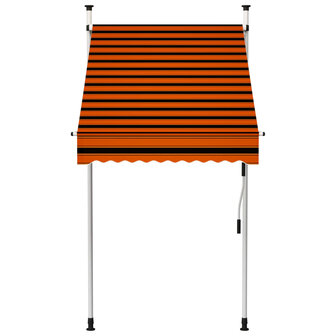 Luifel handmatig uittrekbaar 100 cm oranje en bruin 2