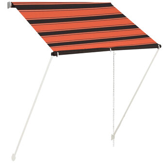 Luifel uittrekbaar 150x150 cm oranje en bruin 2