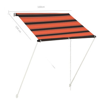 Luifel uittrekbaar 150x150 cm oranje en bruin 7