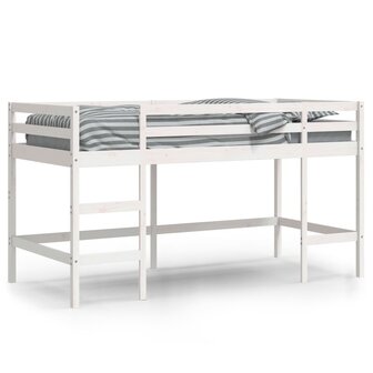 Kinderhoogslaper met ladder 90x190 cm massief grenenhout 2