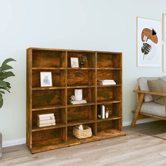 Cd-kast 102x23x89,5 cm bewerkt hout gerookt eikenkleurig 1