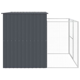 Hondenhok met ren 214x253x181 cm gegalvaniseerd staal antraciet 4