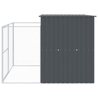 Hondenhok met ren 214x253x181 cm gegalvaniseerd staal antraciet 5