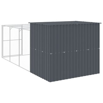 Hondenhok met ren 214x457x181 cm gegalvaniseerd staal antraciet 5