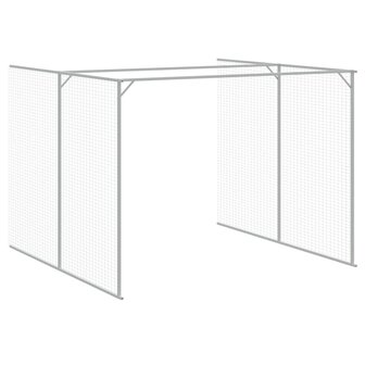 Hondenhok met ren 214x457x181 cm gegalvaniseerd staal antraciet 7