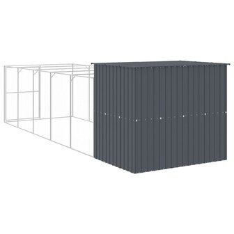 Hondenhok met ren 214x661x181 cm gegalvaniseerd staal antraciet 5