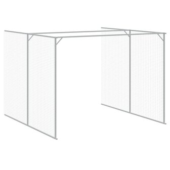 Hondenhok met ren 214x865x181 cm gegalvaniseerd staal antraciet 7