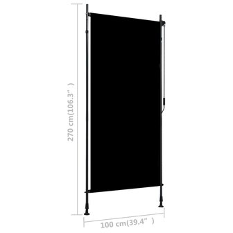 Rolgordijn voor buiten 100x270 cm antraciet  7