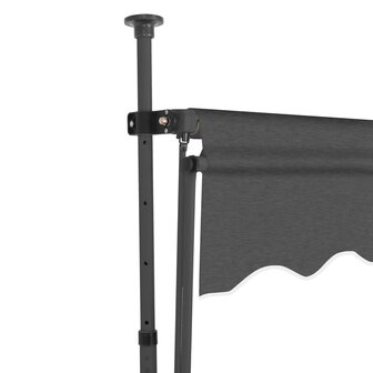 Luifel handmatig uitschuifbaar met LED 400 cm antracietkleurig 4