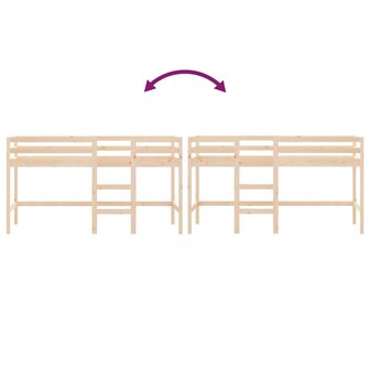 Kinderhoogslaper met ladder 80x200 cm massief grenenhout 8