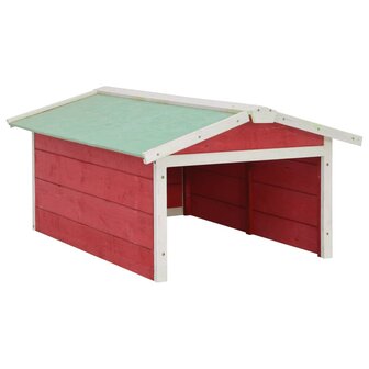 Overkapping voor grasmaaier 72x87x50 cm vurenhout rood en wit 2