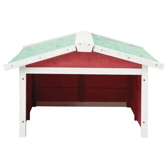 Overkapping voor grasmaaier 72x87x50 cm vurenhout rood en wit 4