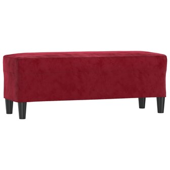 Bankje 100x35x41 cm fluweel wijnrood 2