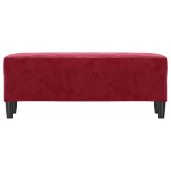 Bankje 100x35x41 cm fluweel wijnrood 3