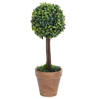 Kunstplanten met pot 2 st buxus bolvorming 33 cm groen 3