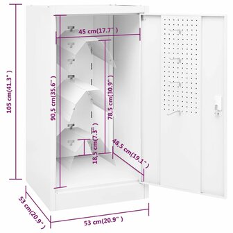 Zadelkast 53x53x105 cm staal wit    9