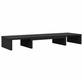 Monitorstandaard verstelbaar 80x24x10,5 cm bewerkt hout zwart 6