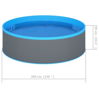 Splasher pool 350x90 cm grijs 5