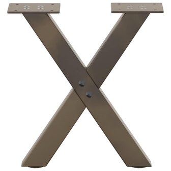 Salontafelpoten 2 st X-vormig 30x(30-31) cm staal naturel 4
