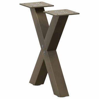 Salontafelpoten 2 st X-vormig 37x(30-31) cm staal naturel 1