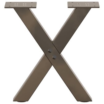 Salontafelpoten 2 st X-vormig 37x(30-31) cm staal naturel 4