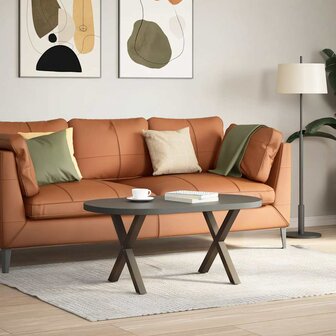 Salontafelpoten 2 st X-vormig 50x(42-43) cm staal naturel 2