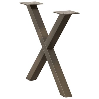Salontafelpoten 2 st X-vormig 50x(42-43) cm staal naturel 4