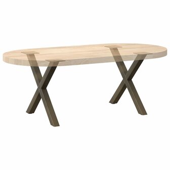 Salontafelpoten 2 st X-vormig 50x(42-43) cm staal naturel 8