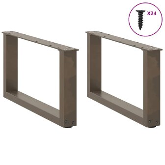 Salontafelpoten 2 st U-vormig 60x(30-31) cm staal naturel 3