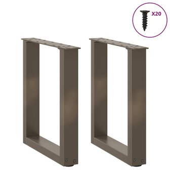 Salontafelpoten 2 st U-vormig 38x(42-43) cm staal naturel 3