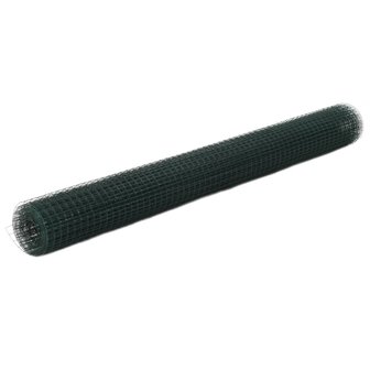 Kippengaas 10x1,5 m staal met PVC coating groen 1