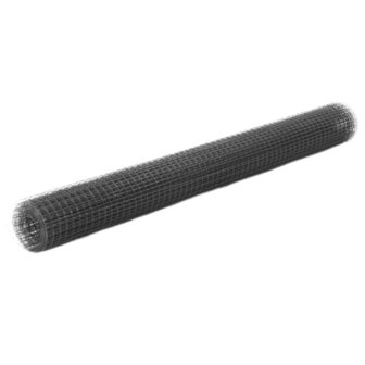 Kippengaas 10x1,5 m staal met PVC coating grijs 1