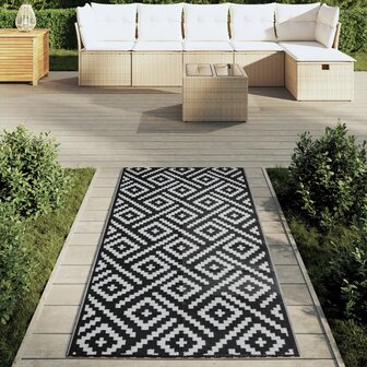 Buitenkleed ARAKIL 80x150 cm PP wit en zwart 3
