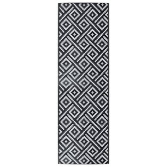 Buitenkleed ARAKIL 80x250 cm polypropeen wit en zwart 2