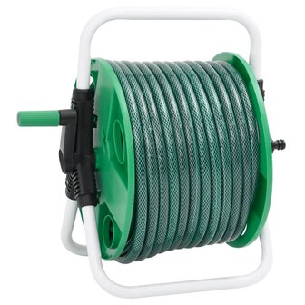 Slanghaspel met 30 m slang vrijstaand PVC groen 4