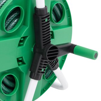 Slanghaspel met 30 m slang vrijstaand PVC groen 6