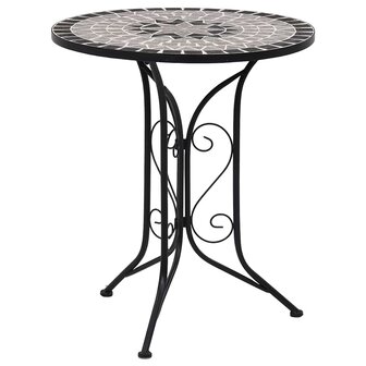 Bistrotafel moza&iuml;ek 60 cm keramiek grijs 1