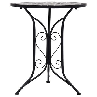 Bistrotafel moza&iuml;ek 60 cm keramiek grijs 2