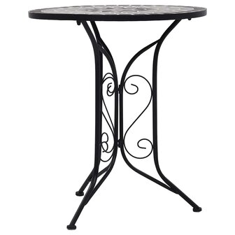 Bistrotafel moza&iuml;ek 60 cm keramiek grijs 3