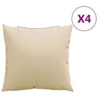 Bankkussens 4 st 60x60 cm stof beige 2