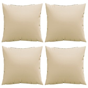 Bankkussens 4 st 60x60 cm stof beige 4