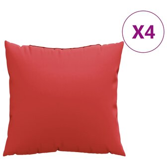 Bankkussens 4 st 60x60 cm stof rood 2