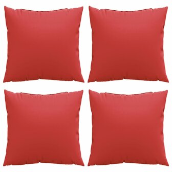 Bankkussens 4 st 60x60 cm stof rood 4