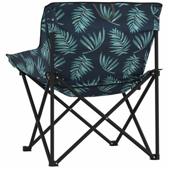 Campingstoelen 2 st met vakje inklapbaar bladprint 8