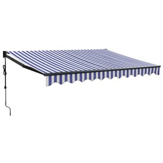 Luifel automatisch uitschuifbaar 3x2,5 m blauw en wit 2