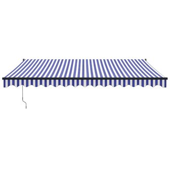 Luifel automatisch uitschuifbaar 4x3 m blauw en wit 3