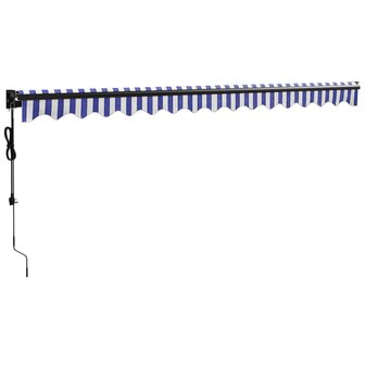 Luifel automatisch uitschuifbaar 4x3 m blauw en wit 6