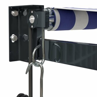 Luifel automatisch uitschuifbaar 4x3 m blauw en wit 7